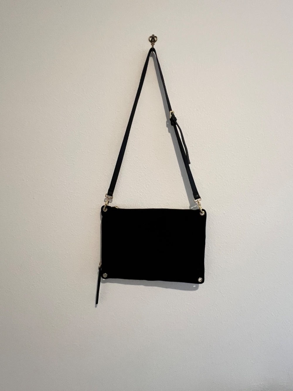 Margot Black Leather & Suede Convertible Multi-Way Crossbody Bag - Picture 8 of 16
